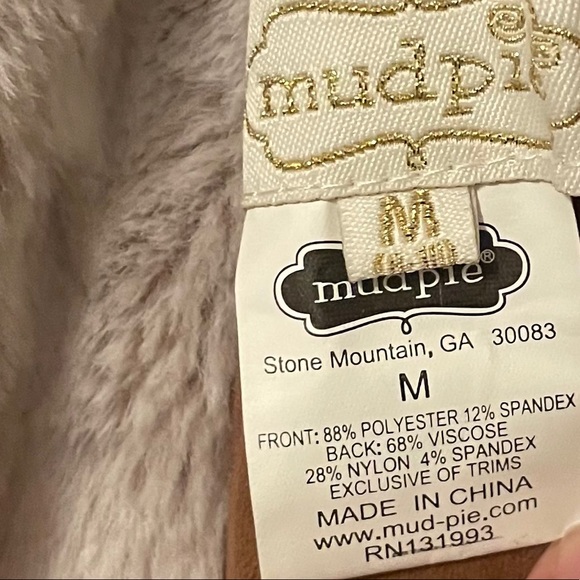 NWT Mud Pie Brown Faux Suede Pants Leggings size M - Picture 7 of 8